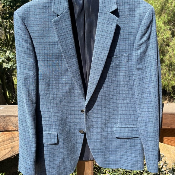 Ralph Lauren Navy Checkered Blazer - Picture 1 of 2